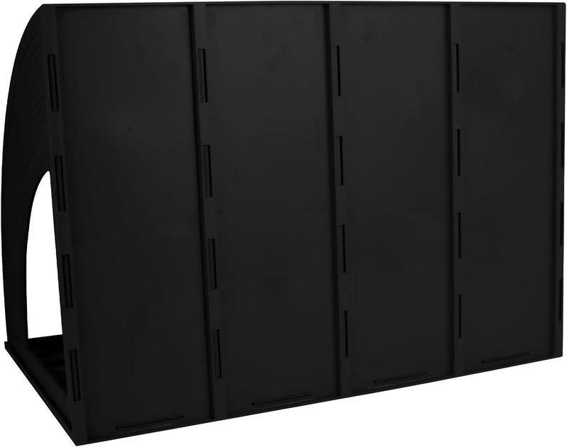 SAYEEC Sturdy Magazine Holder 4 Compartments Plastic Desktop File Organizer File Dividers Office Organizer Storage Document Magaizne Rack Display Box (Black) - Image 5